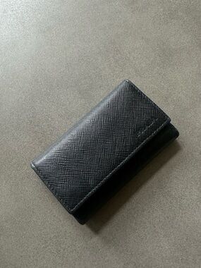 Prada Saffiano Key Holder in Black